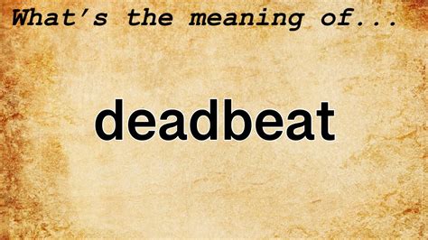 deadbeat seconds meaning